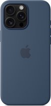 Apple Case Convient pour iPhone 16 Pro Max Case Siliconen - Apple Silicone Backcover MagSafe - bleu
