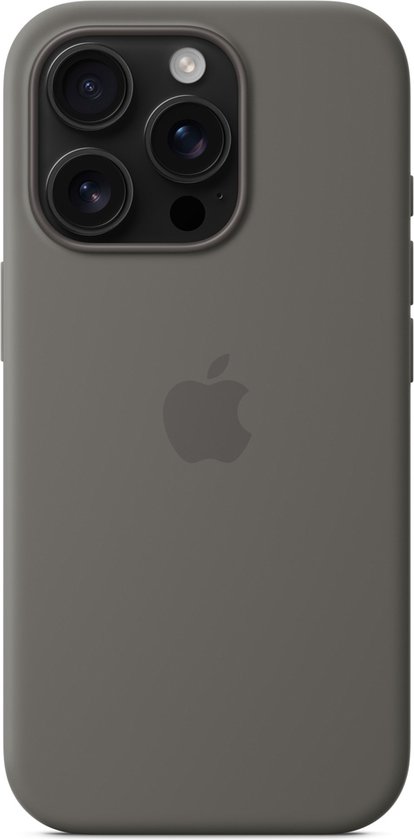 Apple Silicone Backcover MagSafe voor de Apple iPhone 16 Pro - Stone Gray
