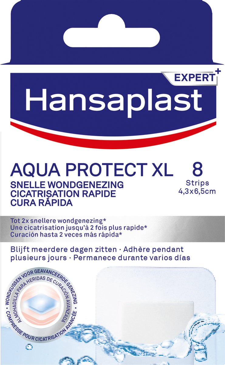 Goedkoopste Hansaplast Aqua Protect XL Snelle Wondgenezing Pleisters - Waterdichte Pleisters - Waterproof Wondpleisters - Wondverzorging - 8 Stuks