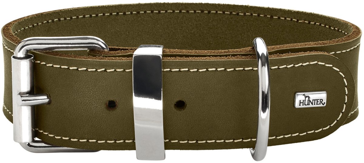 Hunter Halsband Aalborg Special Olijfgroen - Hondenhalsband - 70 cm