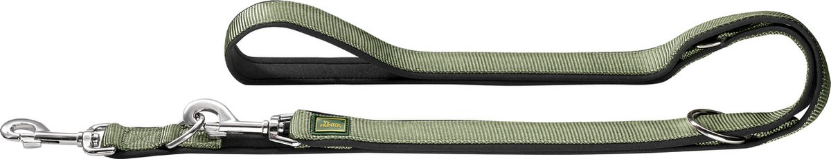Hunter Trainingslijn Neopreen Nylon Olijfgroen&Zwart - Hondenriem - 200x1.5 cm
