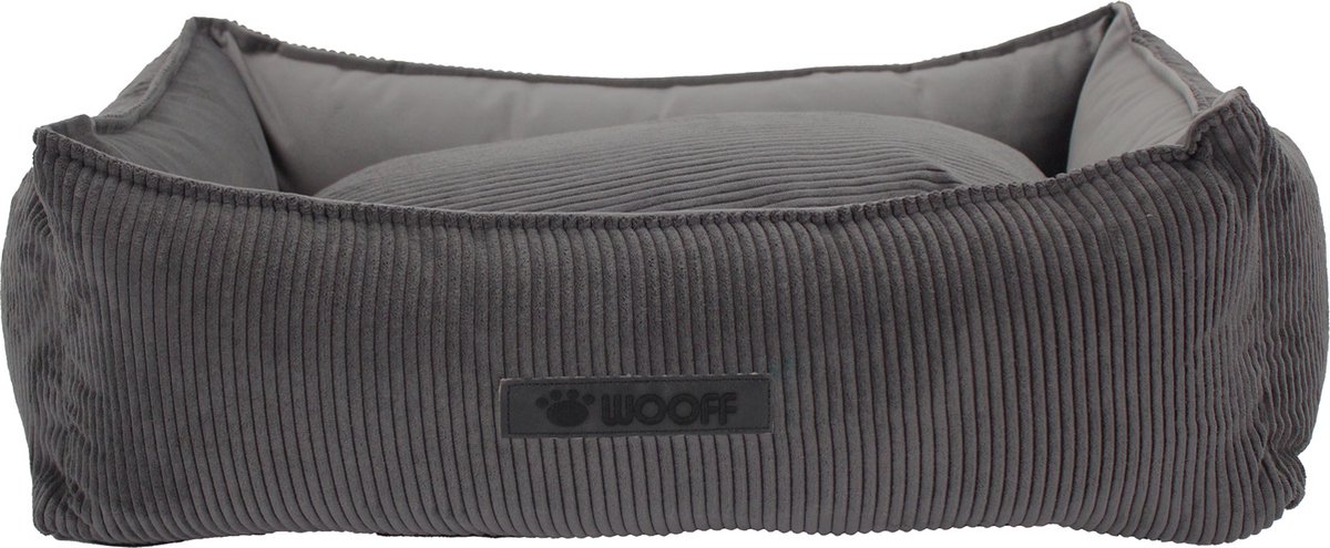 Wooff Cocoon Rib Velours Antraciet - Hondenmand - 60x40x18 cm