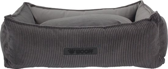 Wooff Cocoon Rib Velours Antraciet - Hondenmand - 60x40x18 cm