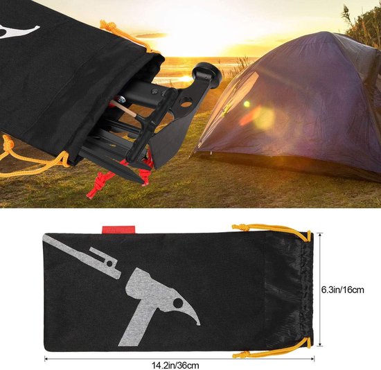 Multifunctionele aluminium hamer met tentharingtrekker - voor kamperen — afbeelding 2