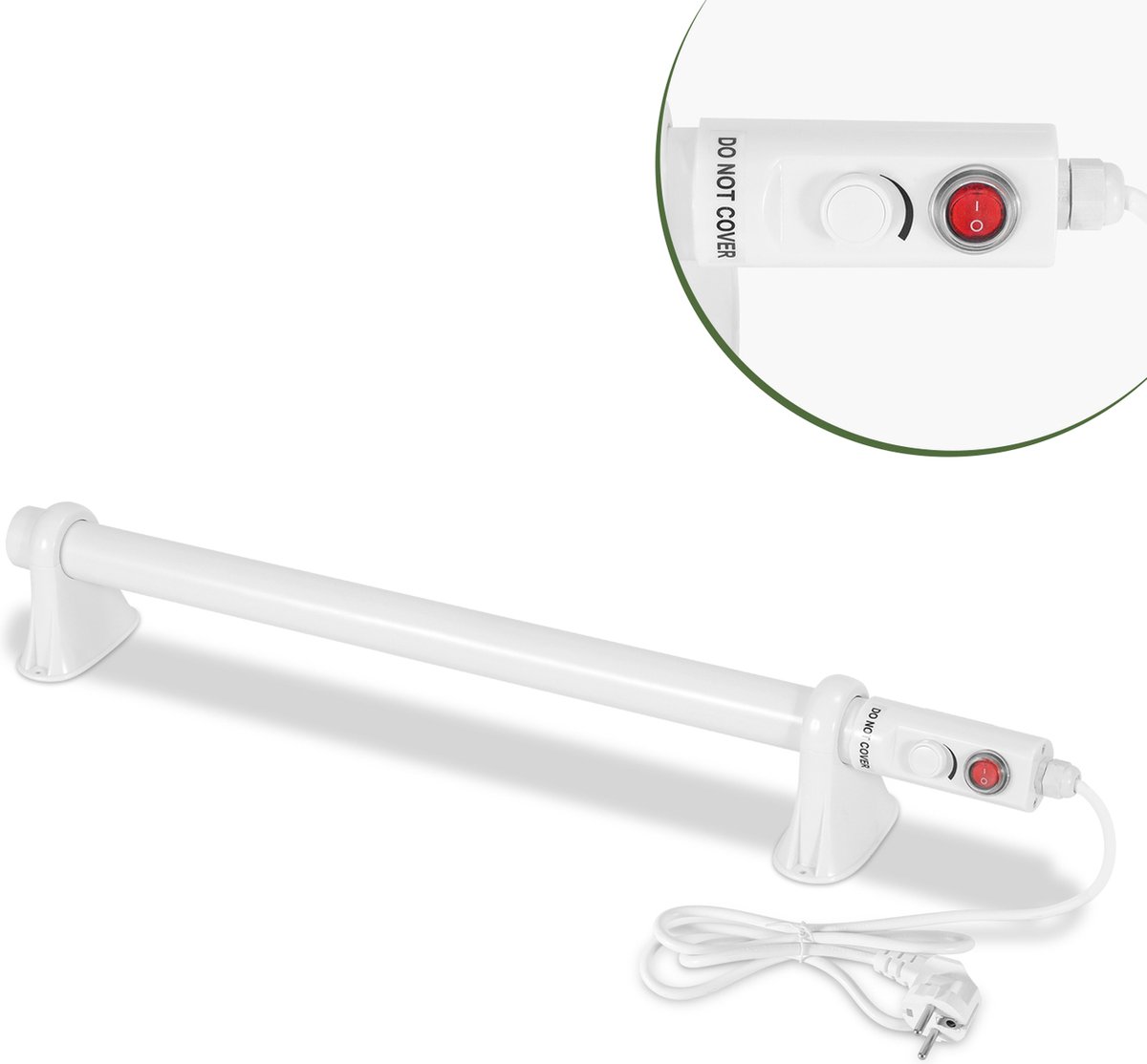 Kasverwarming Broeikasverwarmer Elektrische staafverwarming Wit voor kassen Flexibele installatie 90W