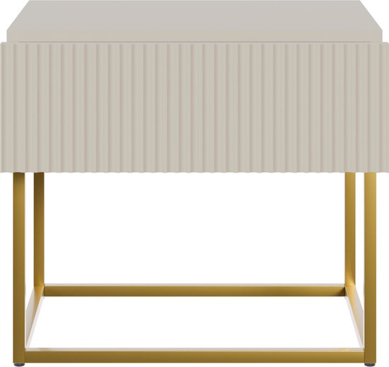 Selsey Veldio - Nachtkastje 50 cm - Grijs beige met gouden poten