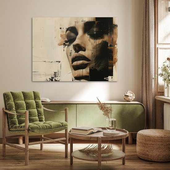 Affiche 120x90 cm - Femme - Visage - Abstrait - Art - Posters - Décoration chambre - Décoration murale salon - Décoration murale chambre