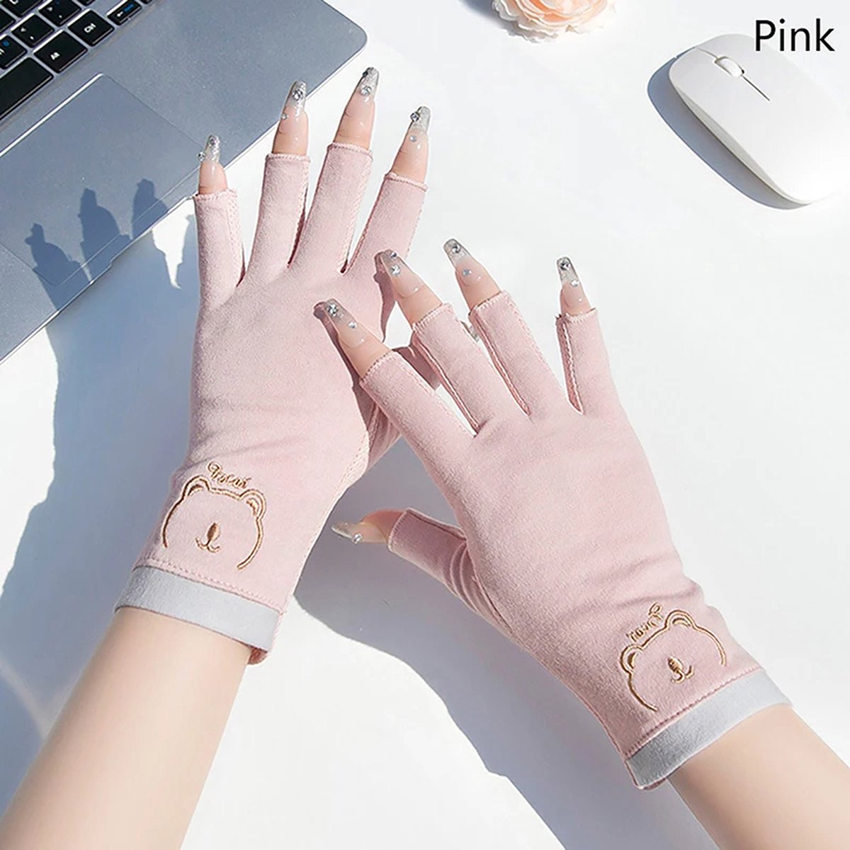 1 Paar UV Beschermende Nagelhandschoenen - Anti-UV Gel Glove Vingerloos, Manicure en Nagelkunst Tools, LED Lamp en Stralingsbescherming, Nagelverzorging en UV Bescherming