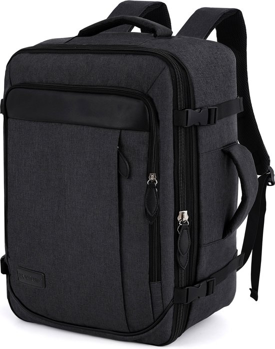 FASSIONA Reistas – Handbagage 40L – Rugzak – Schooltas - 37 x 18 x 51 cm – Compact Backpack – Laptoptas - Lichtgewicht – Zwart