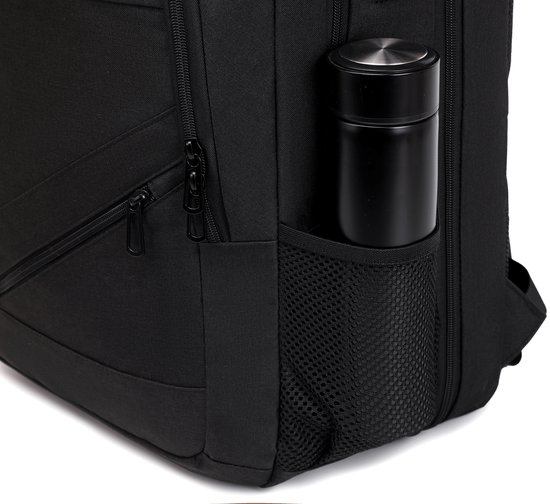 Sac à dos étanche antivol avec station de charge USB - Sac pour ordinateur portable jusqu'à 17 pouces - pour femme et homme - Zwart de Zedar