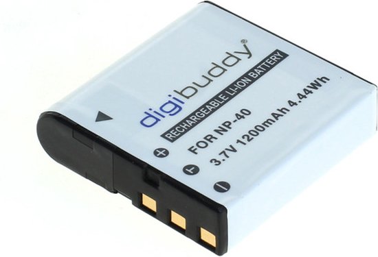 Digibuddy Li-Ion accu 1200mAh 3,7V vervangt Casio NP-40 batterij voor Exilim digitale camera’s