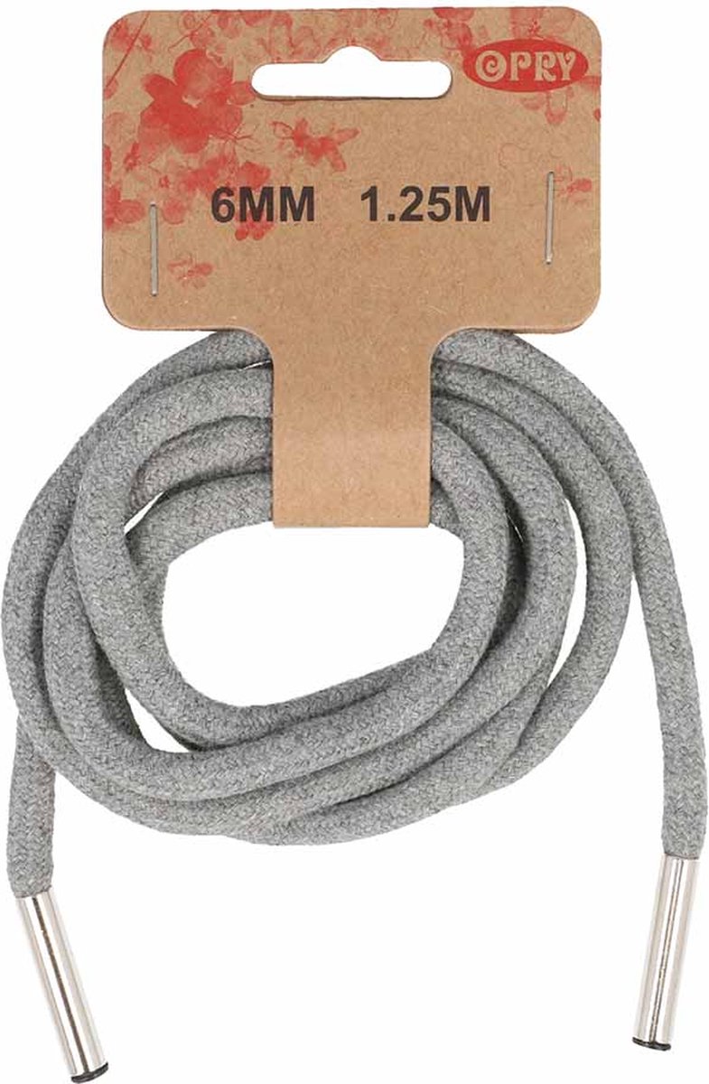 Hoodie koord met koordeinden 6mm 1.25m