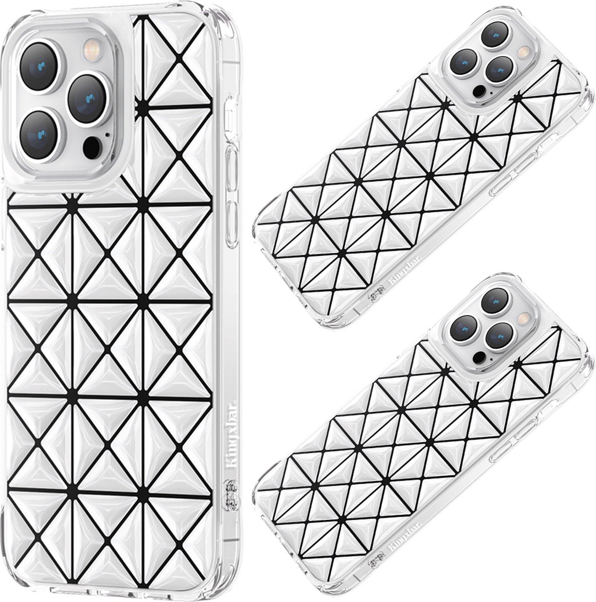 Kingxbar - Miya - Series hoesje voor iPhone - 14 - Pro - Max, - achterkant, - achterkant, - wit