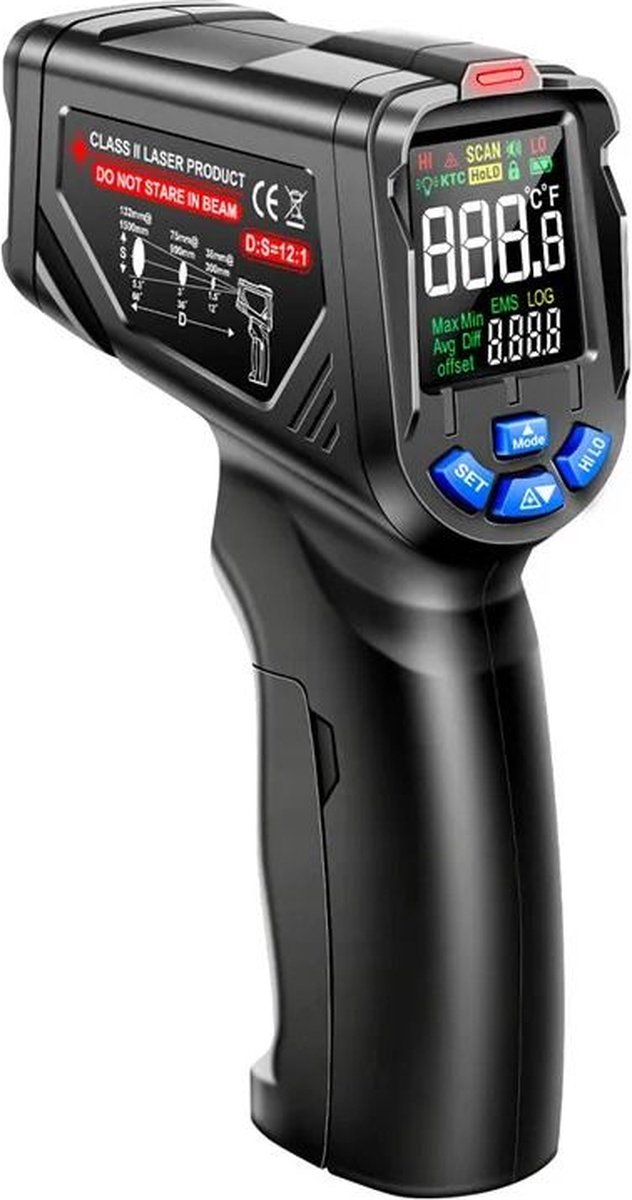 Verkoop Nederland® - Th06 - Infrarood - Laser - Temperatuur - Pistool - Va Omgekeerde Scherm - Thermometer 0.1 ~ 1.00 Instelbaar - Industriële - Detector Sensor - Instrument - -20 ℃ tot 750 ℃