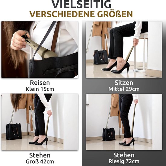 JK Trade® 72 cm Stabiele Roestvrijstalen Schoenlepel | 2 mm gepolijst