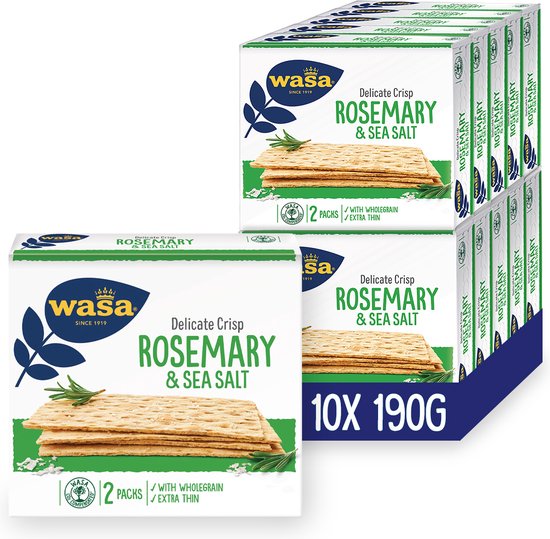 Wasa Delicate Crisp Rosemary & Sea Salt - 10 x 190g