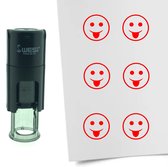 CombiCraft Tampon Smiley Funny 10mm rond - Encre rouge