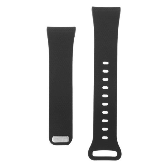 Zwart bandje geschikt voor Samsung Gear Fit 2 SM-R360 & Fit2 Pro SM-R365 - horlogeband - polsband - strap - siliconen - rubber - black – Maat: zie maatfoto