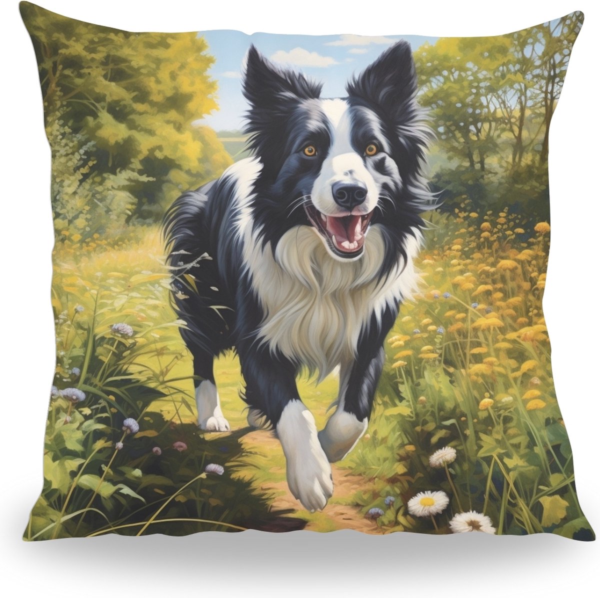 Kussen - Huisdier Portret - Border Collie 1 - 50 cm