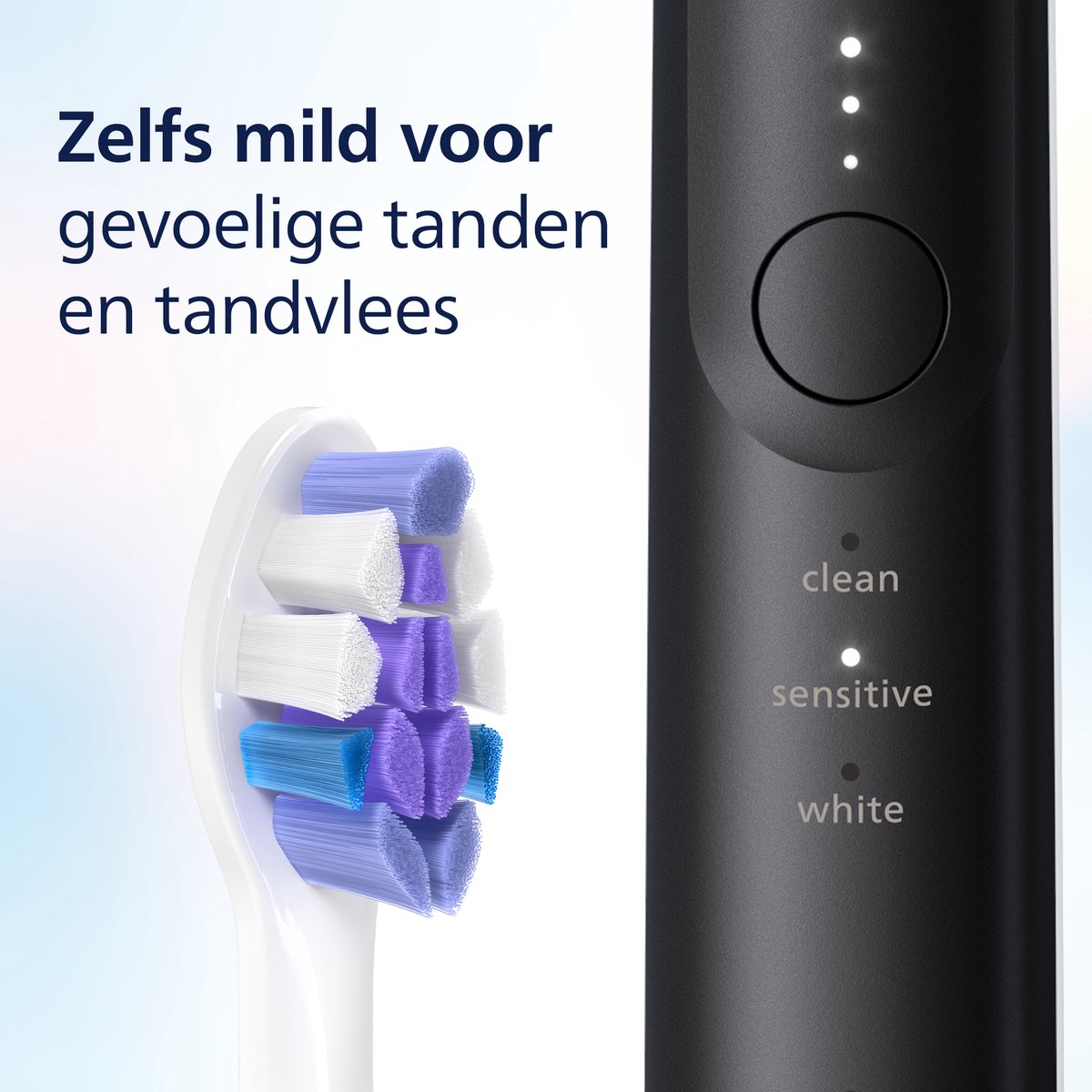 Afbeelding 2 van Philips Sonicare 6500 Series - Elektrische Tandenborstel - Zwart & Wit - Duopack - Reisetui - Gevoelige tanden - HX7419/01