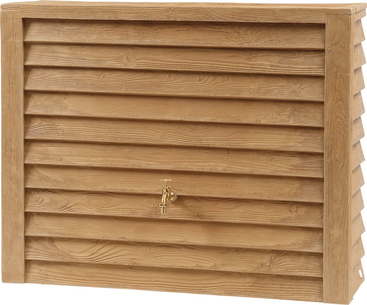Luxe Houtlook Regenton - 350 liter - Muur Regenton - Blank - Muurtank - Bewatering
