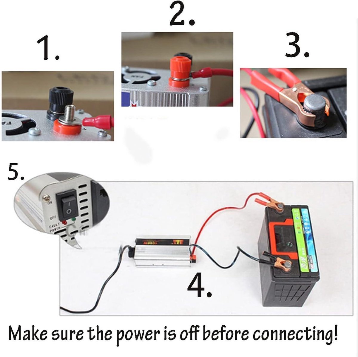 Pince Crocodile Aofan De Cable De Batterie Au Connecteur De Borne Pince Batterie Voiture