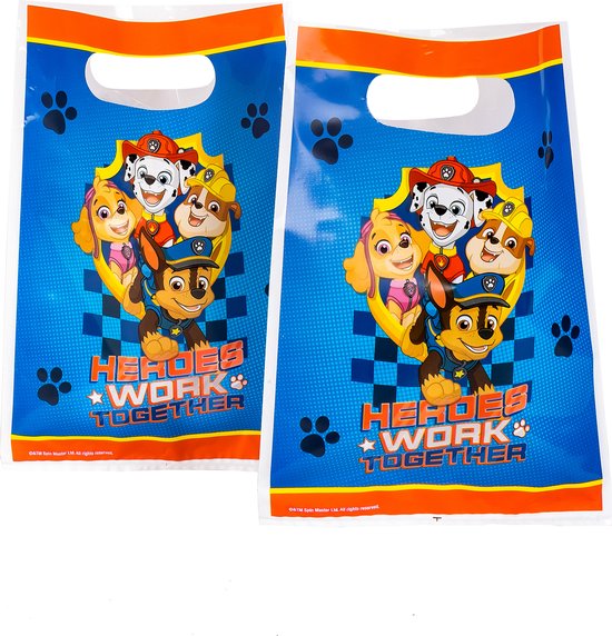 PAW Patrol - Uitdeelzakjes - 23 x 16cm - Blauw/Rood - 8 stuks