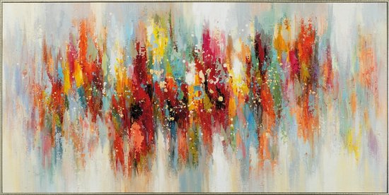 Iriserende reflectie - 70x140cm - Wanddecoratie - Modern - Abstract - Bloemen - Verf