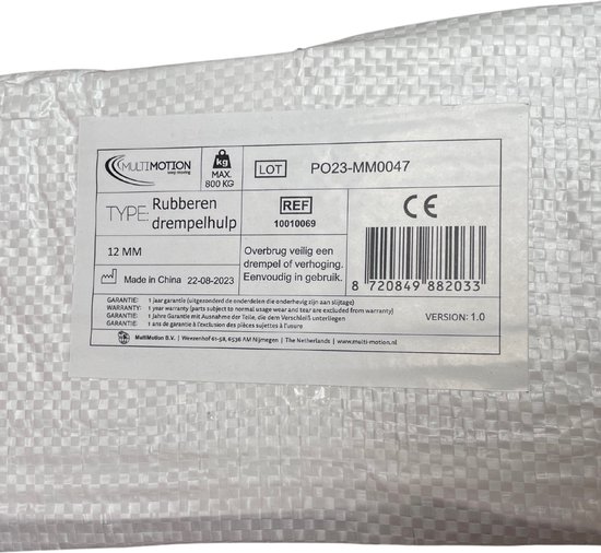 Rubberen drempelhulp 1,2 cm - 12 mm - Antislip - Oprijplaat Drempelhelling Drempelplaat Oprijhelling - 100 cm breed