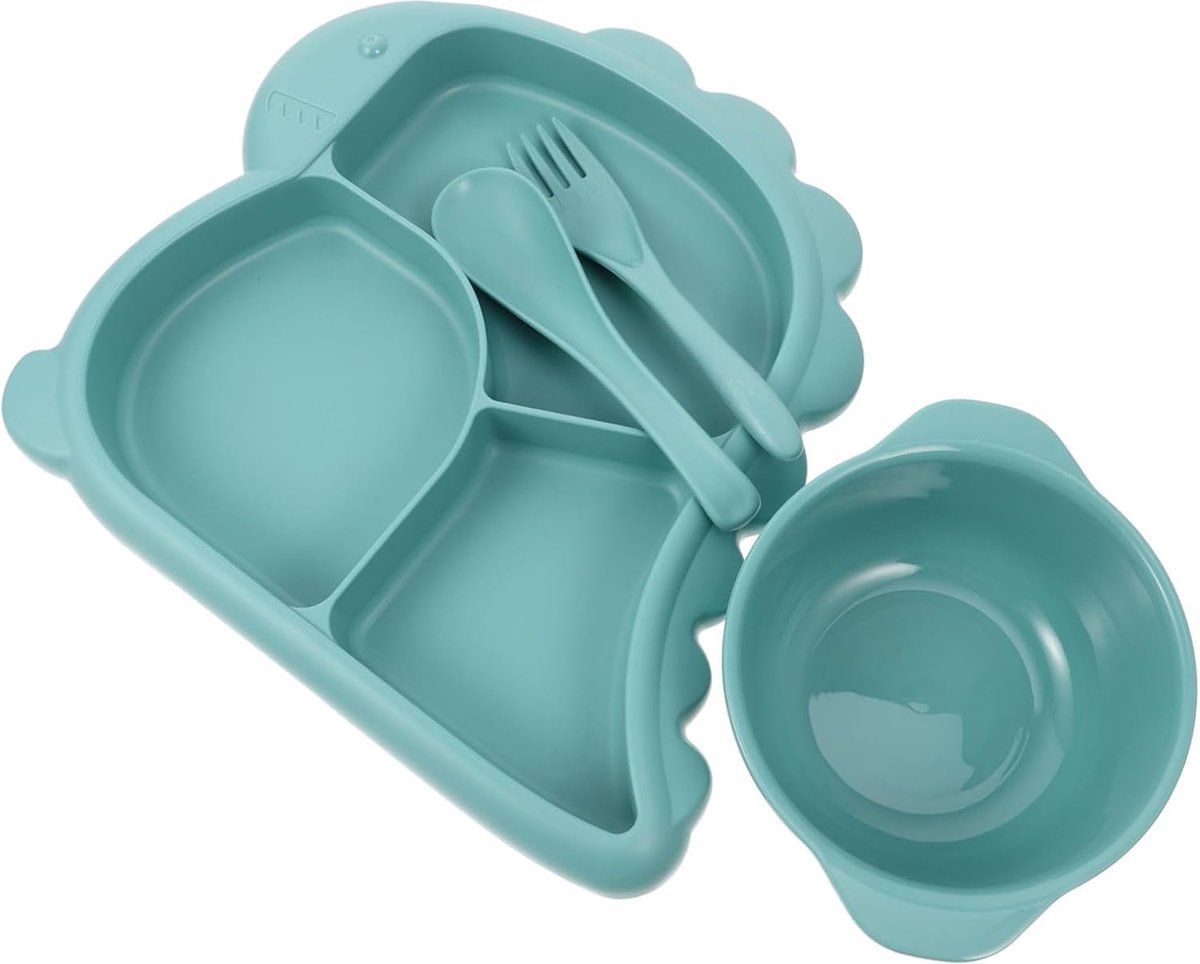 Goedkoopste Kinderbord - Baby Bordjes - 4 Delig Set - Bpa-Vrij - Kinderservies - Antislipbasis - Vork / Lepel - Voedselveilige Materiaal - Baby Geschenk - Onbreekbaar - Duurzaam - Oven-, Vriezer-, Magnetron En Vaatwasserbestendig