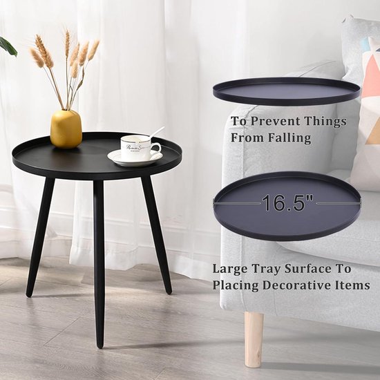 Bijzettafeltje Ronde bijzettafel bijzettafel met lade en opbergplank nachtkastje modern nachtkastje for slaapkamer, woonkamer, slaapbank, hal, eenvoudige montage Bijzettafels (Color : Gris