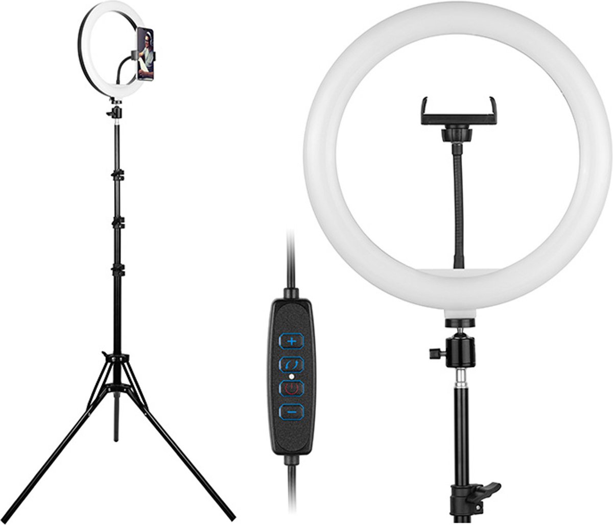 Tracer Traglo46745 Studio Ringlamp - Professionele Belichting voor Perfecte Foto's en Video's - Perfecte belichting voor Streamers, TikTok Creators, en Contentmakers!