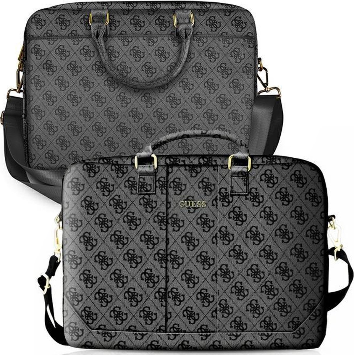 GUESS Handtas van canvas met afneembare schouderriem • Zwart • de Bijenkorf