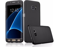 360 bescherming harde hoes + gehard glas voor Samsung Galaxy S7 Edge Zwart