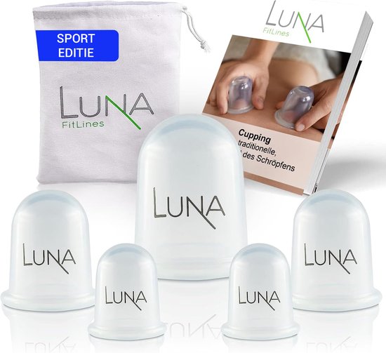 Foto: Luna fitlines siliconen sporttherapie cupping cups in 5 verschillende maten hoge kwaliteit cupping set massage gemaakt van siliconen inclusief applicatieboek cupping set voor massage sport zuignap