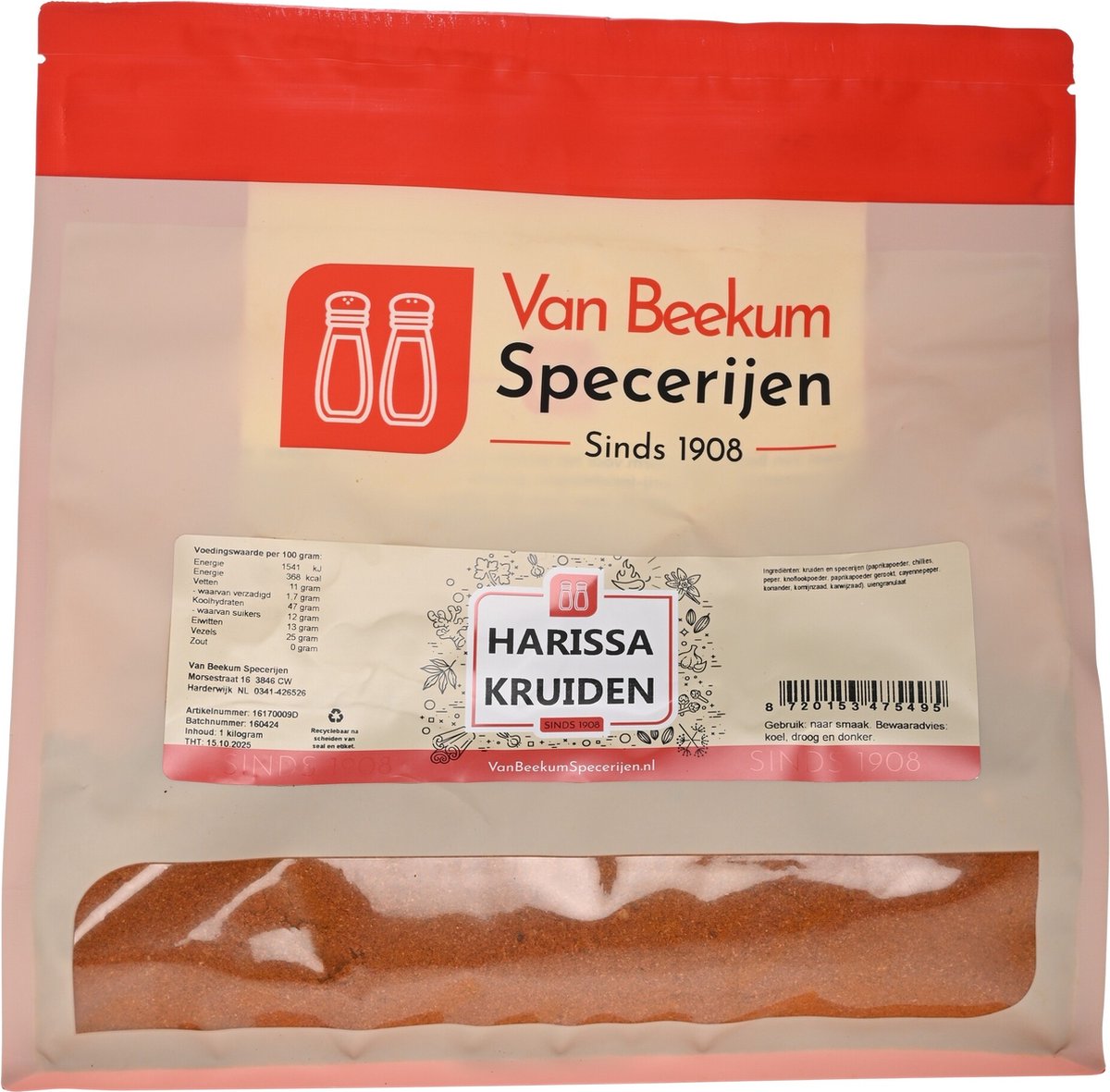 Goedkoopste Van Beekum Specerijen - Harissa Kruiden - 1 kilo (hersluitbare stazak