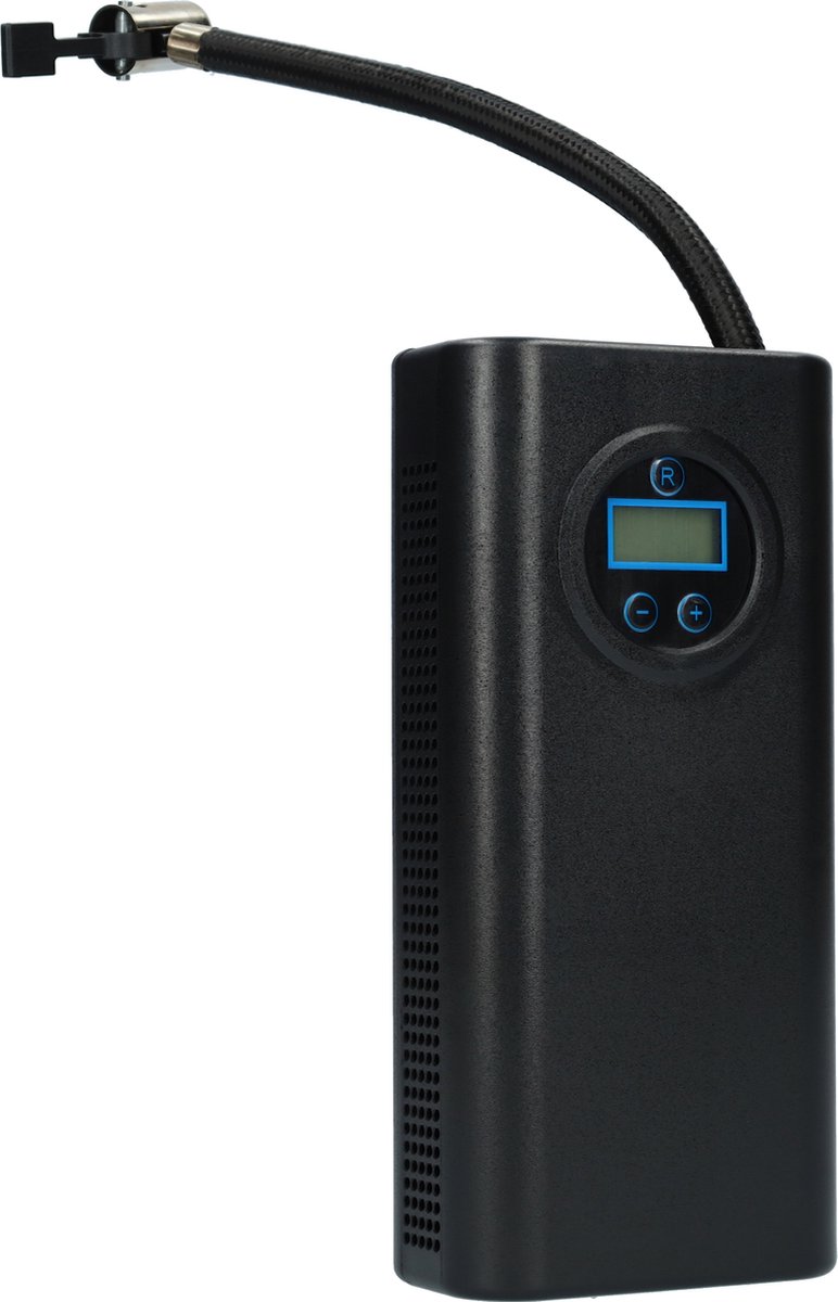 Luchtcompressor - Draagbare compressor - Elektrische Fietspomp - Perslucht - Bandenpomp voor fiets en auto - Compact formaat - Met hand bestuurbaar - 12V - Ideaal voor reizen - Display scherm - Zwart – foto 2