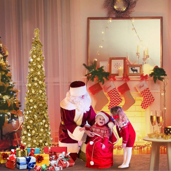 Pop Up Kerstboom met 5 m LED Licht - Kunstkerstboom - Vouwbare