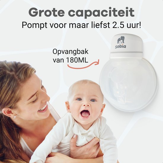 Sobia® Go Comfort - Handsfree Borstkolf - Elektrische Borstkolf - Draadloze borstkolf - 2 Stuks - Incl. 40 Moedermelk Bewaarzakjes, Borstvoeding E-Book, Opbergtas & 5 Verschillende Borstmaten! van Sobia® — afbeelding 2