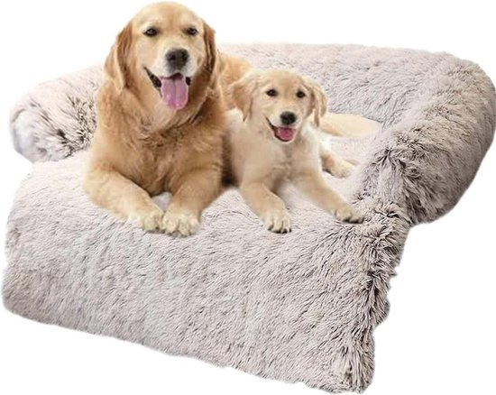 Doctor Bark Knuffelige hondendeken, wasbaar tot 95 °C, hygiënische, zachte fleecedeken voor bank en hondenbed, pluizige huisdierdeken, Made in Germany, XL, 140 x 100 cm, lichtgrijs