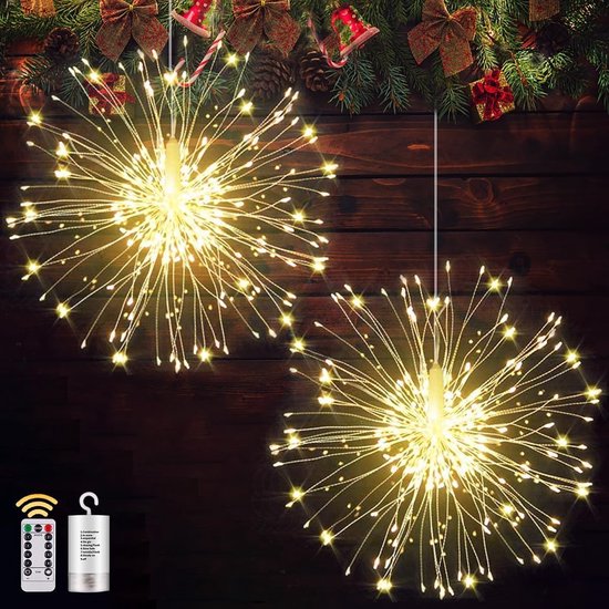BrizLabs Kerstverlichting Bal Binnen, 20m 200 LED Kerst Mini Globe Kerstverlichting Buiten 8 Modi met Stekker Waterdichte Kerstverlichting voor Kamer Tuin Balkon Bruiloft Feestdecoratie, Warm Wit