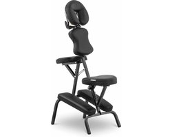 Massagestoel - Staal Frame, PVC Bekleding, Tot 130 kg Capaciteit, Incl. Zak - Kleur Zwart