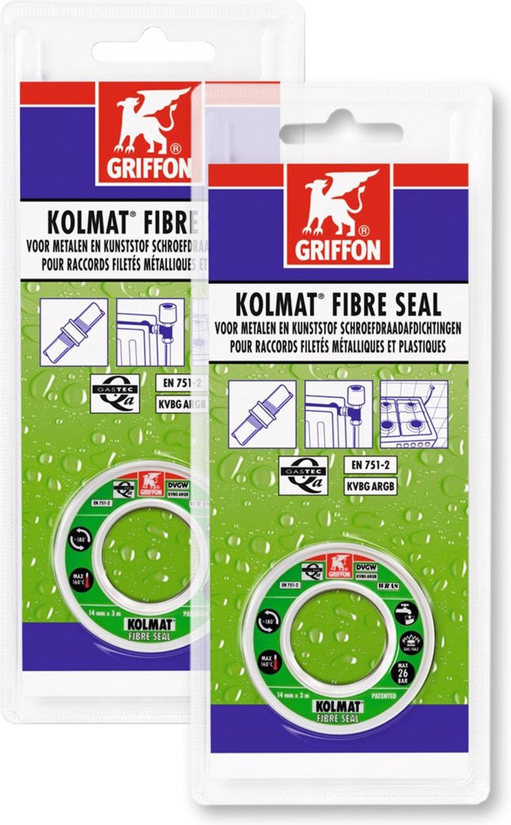 Griffon kolmat fibre seal afdichtingsband - 3 meter x 14 mm - 2 stuks