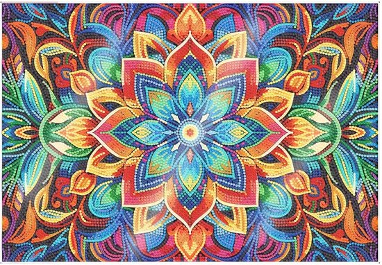 La peinture Diamond - set de table - 42,5 cm x 29,5 cm - pierres rondes - peut être entièrement recouverte.