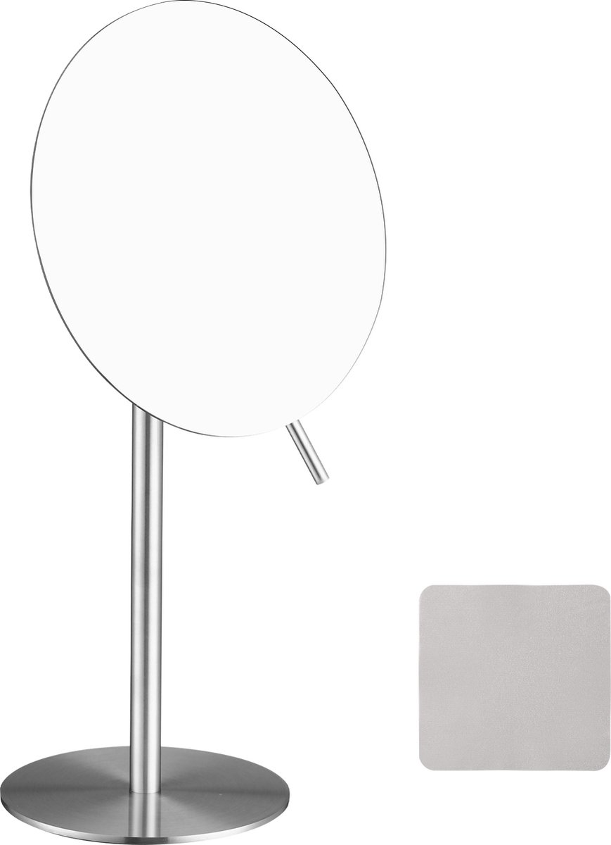 Goedkoopste Behave RVS Scheerspiegel voor Mannen - 3x Vergrotend - Minimalistisch design - Premium microvezeldoek - Zilverkleur - 32 x 17 cm