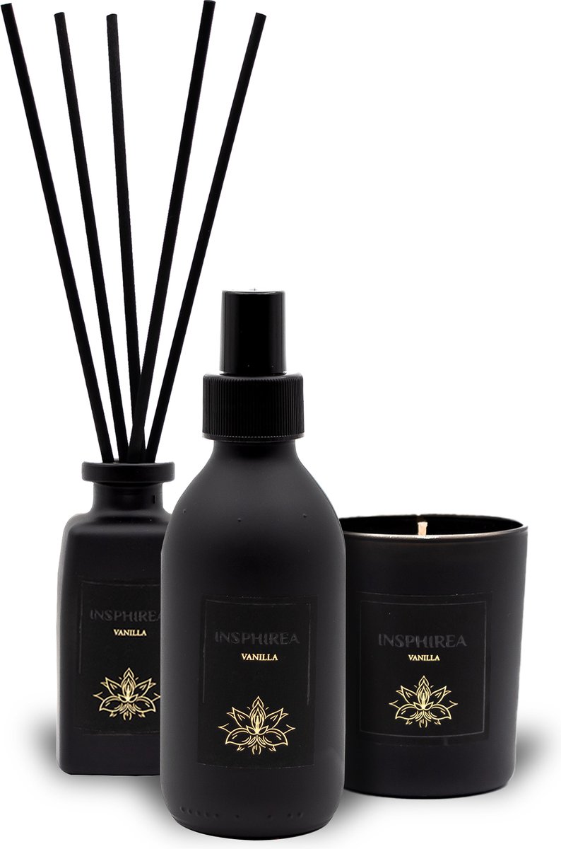 Insphirea Reposea Home Fragrance Set - Kaars Geurstokjes Roomspray