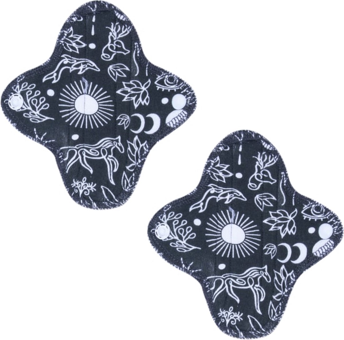 Goedkoopste TERRA GAIA - wasbare inlegkruisjes - set 2 stuks - Gaia print - biologische katoen - Moon pads - herbruikbaar - wasbaar