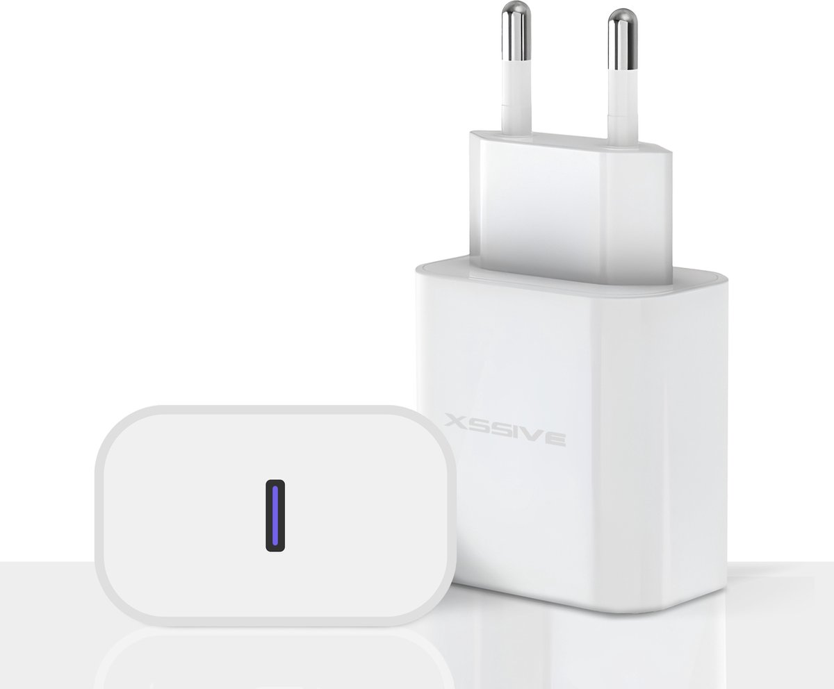 25W USB C Oplader - Super Fast Charger - USB-C Adapter - Geschikt voor Snellader iPhone en Samsung Lader - Wit - Xssive Origineel
