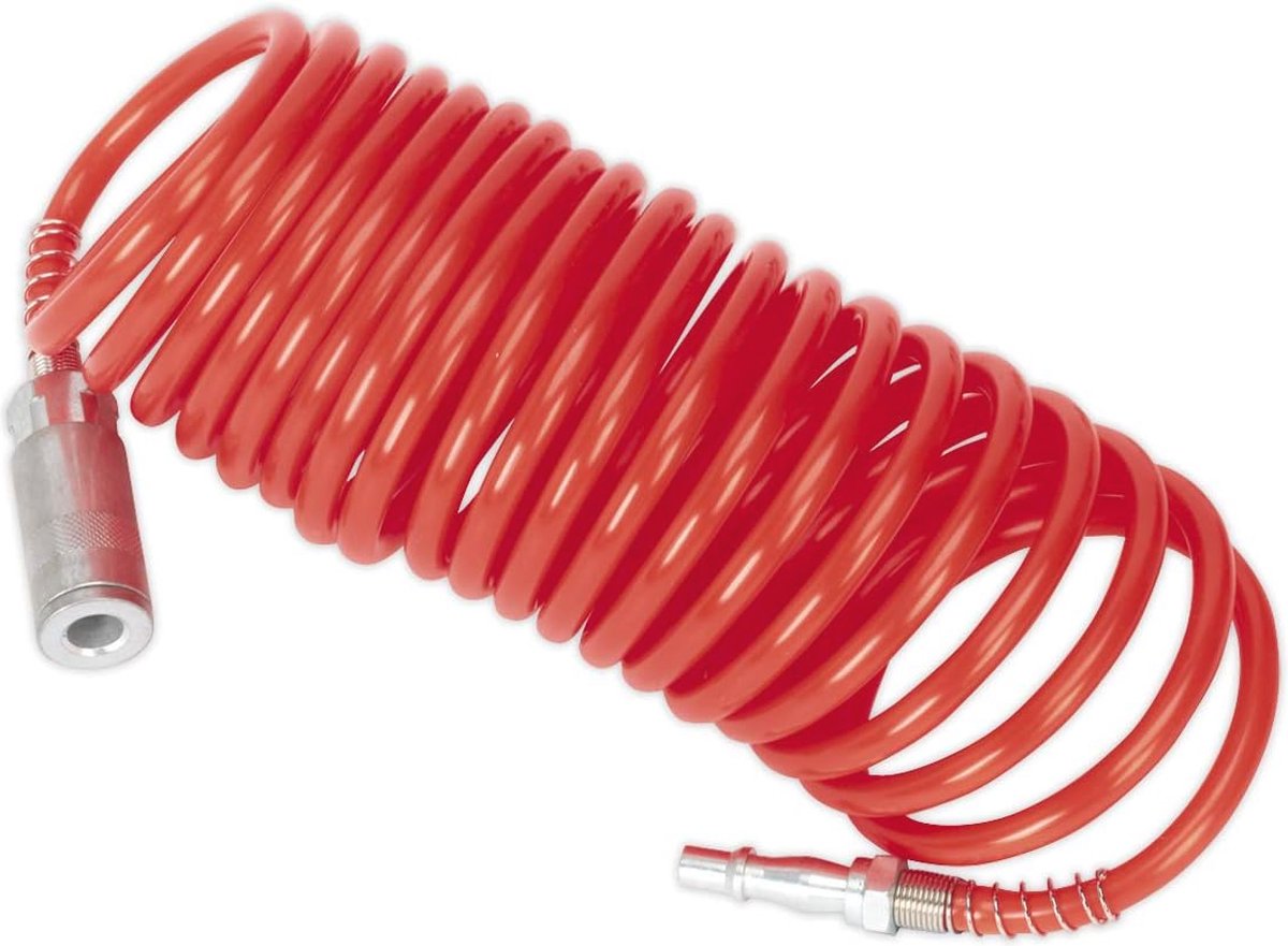 Coiled Air Hose 5m x 5mm with Couplings
