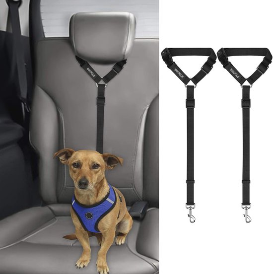 Luxe Autogordel Hond Elastisch | Hondenriem Auto | Set van 2
